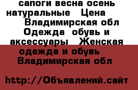 сапоги весна-осень натуральные › Цена ­ 1 500 - Владимирская обл. Одежда, обувь и аксессуары » Женская одежда и обувь   . Владимирская обл.